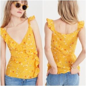 NEW Madewell Silk Wrap Cami Painted Carnations 14